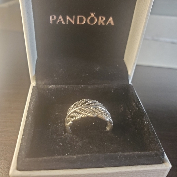 PANDORA Light as a Feather Clear CZ Ring Size 50 - Picture 10 of 15